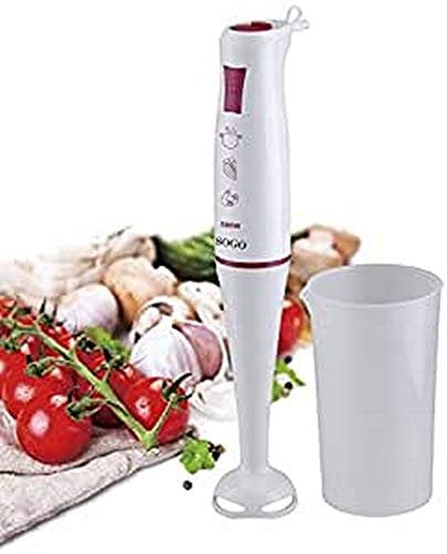 SOGO - Batidora de mano eléctrica con copa 0,7 L, 500 W, BAT-SS-14230, blanco y rosa