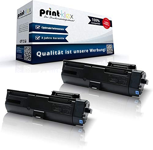 2X Print-Klex Tonerkartuschen kompatibel für Kyocera ECOSYS P2040DN P2040DW 1T02RY0NL0 TK1160 TK-1160 K TK 1160 K Schwarz Black - Office Pro Serie