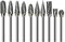 10 PCS Hartmetall-Frässtifte mit Doppelschnitt LAOYE 3mm Metallfräser für Bohrmaschine Holzraspel kompatibel mit Dremel-Drehwerkzeug 1/8 Schaft Fräser für HolzSchleifen MetallPolieren Schnitzen usw.