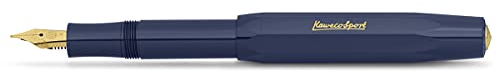 Kaweco CLASSIC SPORT Fountain Pen Navy Blue with 23 Carat Gold-Plated Steel Nib and Iridium Tip for Ink Cartridges I Sport Fountain Pen 13 cm I Nib: EF (Extra Fine)