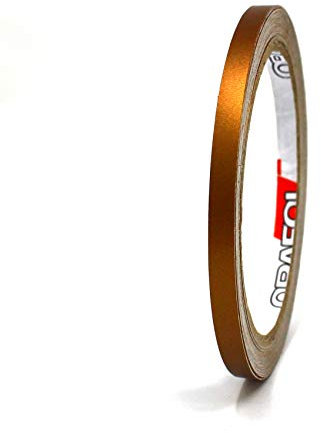 Finest Folia 10 Meter (0,79€/Meter) Matt Zierstreifen Auto Motorrad Boot Modellbau Basteln DIY Deko Dekorstreifen Seitenstreifen Klebestreifen (Kupfer Matt, 3mm Breite)