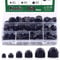 Keadic 161Pcs Screws Bolt Covers Caps, Hex Head Dome Bolt Covers, Hexagonal Screw Bolts Cover Protection Caps for Matching Screws, M4 M5 M6 M8 M10 M12 (Black)