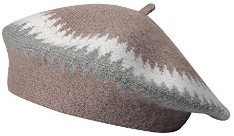 ZLYC Damen Winter Baskenmutze Klassische Barett Drucken Weich Warm Französische Mütze (Einfach Braun),Einheitsgröße