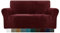MAXIJIN Thick Velvet Sofabezüge 2-Sitzer Stretch rutschfeste Loveseat Bezüge für Wohnzimmer Hunde Pet Plüsch Love Seat Couch Schonbezüge Furniture Protector (2 Sitzer, Weinrot)