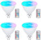 DoRight 4x GU5.3 LED Farbwechsel Birne MR16 3W AC/DC 12V Dimmbar Farben LED Glühbirne mit Fernbedienung, RGB & Kaltweiß 6000K 2 Pin Spotlight für DJ Disco Club Party Pub Hause Mood Farbwechsellampe