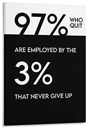 Never Give Up Leinwand Kunst Poster und Wand Kunst Bild Druck Moderne Familie Schlafzimmer Dekor Poster 08x12inch(20x30cm)