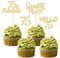 Gyufise 24Pcs Gold Glitter 75 Cupcake Toppers 75th Birthday Cupcake Toppers Hello 75 Seventy Five 75 Cake Toppers 75 Fabulous Cupcake Picks for 75th Birthday Cake Decorations Supplies
