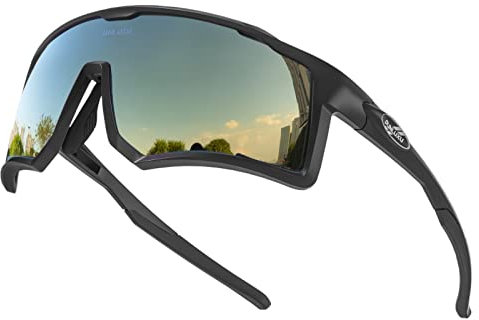 PUNLUXU Fahrradbrille MTB Brille Rennrad Radsport Sportsonnenbrille Polarisierte Sonnenbrille Radbrille Herren Damen 09