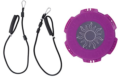 Twister Board, 400 kg belastbar, Schlagfestigkeit, 360°-Bewegung, gute Stabilität, Taille, Drehscheibe, Aerobic-Übung, kleines tragbares Twister-Sportgerät mit Zugseil für Fitness(Violett)