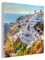 MuchoWow Glasbild Glasfoto Wandbild Bilder Deko 50x50 cm Berge von Santorin Griechenland
