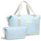 Imiomo Reisetasche Damen, Faltbare Sporttasche Overnight Weekend Handgepäck für Damen, Kurze Reisen, Urlaub, Sport Gym wasserfest Travel Bag (Lightblue)