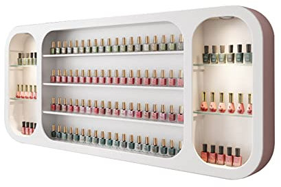 XD Designs Nail Polish Essential Oil Display Shelf in Nail Salon, Nail Polish Storage Metal Art Display Rack Wall-Mounted Display Cabinet,Hanging Wall Nail Polish/Makeup/Perfume Combination Shelf/4M w