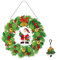 NSXIN 5D Diamond Painting Weihnachten Deko, DIY Diamant Malerei Bilder Kit Weihnachtskranz mit LED-Licht, Handwerk Applique Mosaik für Haustür Wand Fenster Weihnachtsdekor (A2)