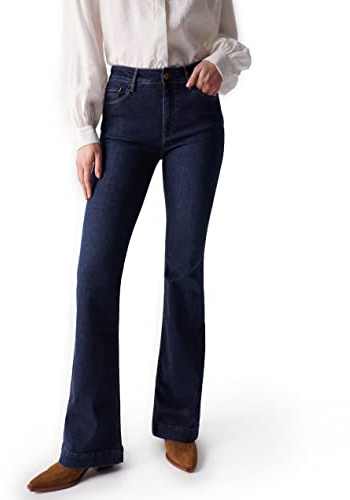 Salsa Destiny Push UP-Jeans, Flare-Passform, MIT DUNKLER Waschung