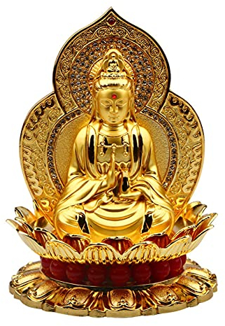 KIZQYN Guan Yin Statue Autodekoration Reichtum Wohlstand Statue Guan Yin Statue Home Decor Buddha Statue Ornamente Indoor Statue Sammlerstück Figuren Feng Shui Ornament Guan Yin