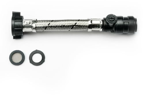 Salamander Pumps - Straight Anti-Vibration Coupler - ACCC15MMS02 - IV 15mm Hose to 15mm Push Fit Plastic Nut - Noise Reducer - Hose Attachments