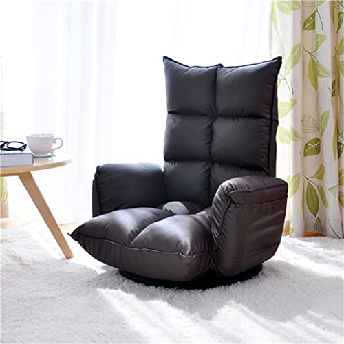 BALAMI Familien-Bürostuhl Klappstuhl Drehstuhl Sofa 360 Grad Drehstuhl Schlafzimmer Rückenlehne Faltbarer Bodenstuhl Leder