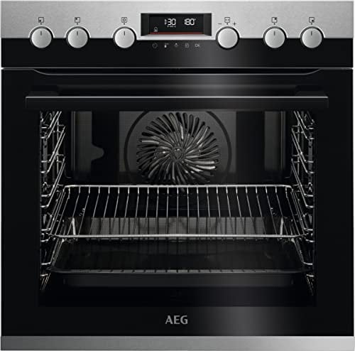 AEG EPB43509BM Einbauherd/Serie 6000 mit SurroundCook/Pyrolyse – Selbstreinigung/Touch-Bedienung/Grillfunktion/Display mit Uhr/Kindersicherung/A+ / Edelstahl mit Antifingerprint