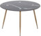 MOG CASA Mesa de Comedor Fija Redonda Corin | 120 x 120 x 75 cm | Ideal para Cocina o Salón | Ideal para 4 a 6 Personas | Tablero con Efecto Mármol Negro | Patas Metálicas en Imitación Madera