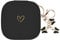 AIIEKZ Compatible with Powerbeats Pro, Soft Silicone Case with Gold Heart Pattern for Powerbeats Pro Case with Cute Butterfly Keychain for Girls Women (Black)