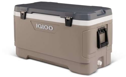 IGLOO Max Cold Latitude 100 Kühlbox, Sand, 95 Liter, Fischerei, tragbar, starr, Angeln, Ourdoor Camping, tragbar, groß, starr, groß