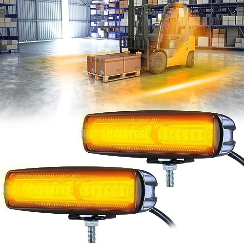 Dinfu 2 Pack15 LED Warnleuchte Gelb Gabelstapler Sicherheitsleuchten Orange 30W DC 12-80V Lagerhaus Warnleuchten LKW Sicherheitsleuchten Zonen-Warnleuchten