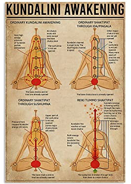 Kundalini Awakening,12 * 8 Inches Vintage Funny Poster Wall Decor Art Gift Retro Picture Metal Sign