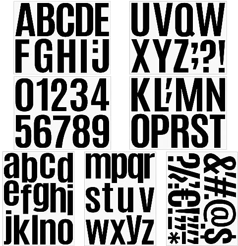 Large Vinyl Alphabet Stickers - Black Self Adhesive Letters & Numbers for Mailbox, Door, Cars, Signs, Window & Home