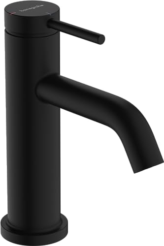 hansgrohe Tecturis S - Waschtischarmatur mit Zugstange, energiesparend (CoolStart), Wasserhahn Bad mit Auslauf Höhe 80mm, Mischbatterie Waschbecken wassersparend (EcoSmart+), Mattschwarz