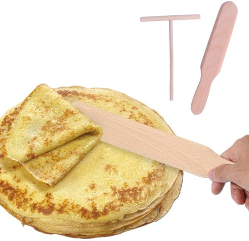 VBKITW 2 Pezzi, Stendi Crepes,Distributore di Crepes,Rastrello per Stendere Crêpes,Spalmatore per Crepe e Spatola per Cucinare Crepe Creme per Prima Colazione