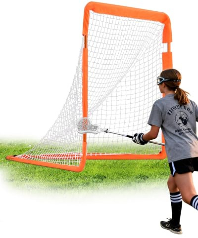 VEVOR But de Crosse Portable 1,3x1,2x1,2 m Cage de Lacrosse avec Filet et Sac de Transport Pratique Configuration Facile Équipement d’Entraînement dans l’Arrière-Cour Jardin Parc Extérieur pour Jeunes