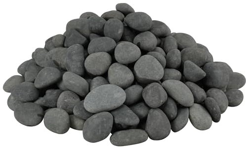 VINICS Schwarze Flusssteine, 18 kg, 2,5-5,1 cm, natürliche, unpolierte Großkiesel, handverlesene Premium-Steine für Landschafts- und Gartengestaltung, Aquarien, Blumentöpfe, Wege und Hinterhof