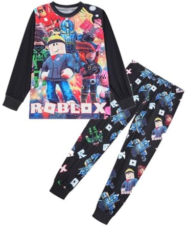 shumintaojin Kids Boys' pajamas set Game Cartoon Girl's clothing set fashion Sleepwear Long sleeved T-shirt+pants 5-12Years