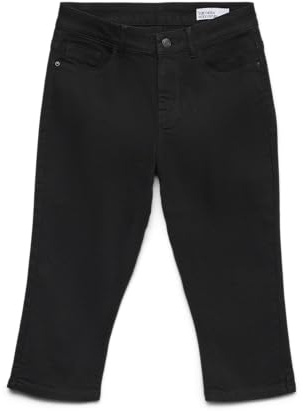 VERO MODA Damen Denim Capri Shorts Slim Fit Jeans, gekürzte Sommerhose
