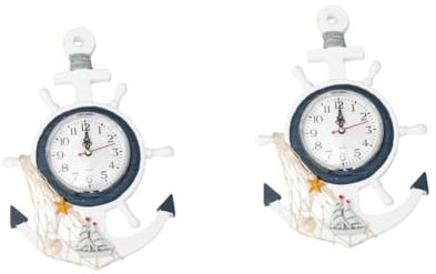 Garneck 2 Stück Wanduhr Boot Uhr Mittelmeer Stil Uhr Wand Dekorative Uhr Wanduhr Boot Hängeuhr