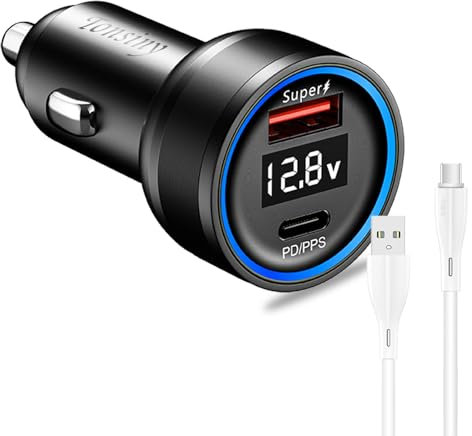 For oneplus car charger supervooc 100w, 2 Port Cigarette Lighter charger with cable 2m for oppo Find X7 x5 Reno 10 8 warp car adapter for oneplus 12 11 Nord Ce 2 12V usb socket 65W for Realme GT5 12