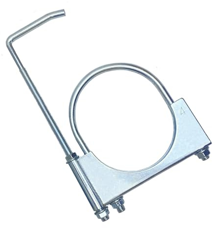 CAROTUPY 4 Heavy Duty Universal Exhaust Clamp with Hook, Exhaust Pipe Muffler Hook for Cars, Trucks
