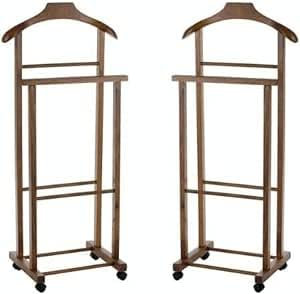 MA MAISON Doppio Indossatore da Camera in Legno di Faggio 43x33xH105cm Per Ordinare e Tenere in Perfetto Stato i Tuoi Abiti - Elegante e Funzionale in Tutti gli Ambienti (Doppio, Faggio Noce)