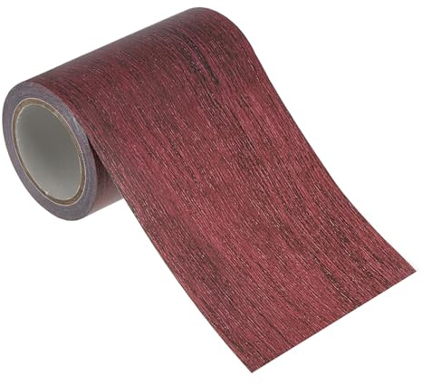 PATIKIL 80mmx4,57m Klebefolie Holzoptik Bordüre Selbstklebend Reparatur Klebeband Holzoptik Klebetapete, Dunkle Kastanien-Mahagoni Holzfolie Selbstklebend Möbelfolie Holzoptik Tapete