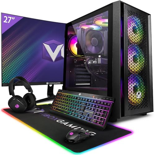 VIBOX VIII-26 PC Gamer Complet • 27 165Hz Écran • Intel Core i9 12900KF 5,2 GHz • Nvidia RTX 3060 12 Go • 32 Go RAM • 1 to NVMe M.2 SSD • Windows 11 • WiFi