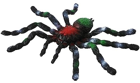 JOKFEICE Spinnen Spielzeug, realistische Vogelspinne-Figuren aus Gummi für Halloween-Dekoration, Trick-Witz-Requisiten, Geburtstagsparty-Kuchenaufsatz, Geschenk für Jungen und Mädchen