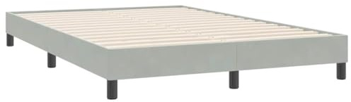 vidaXL Bettgestell ohne Matratze Hellgrau 160x220 cm Samt