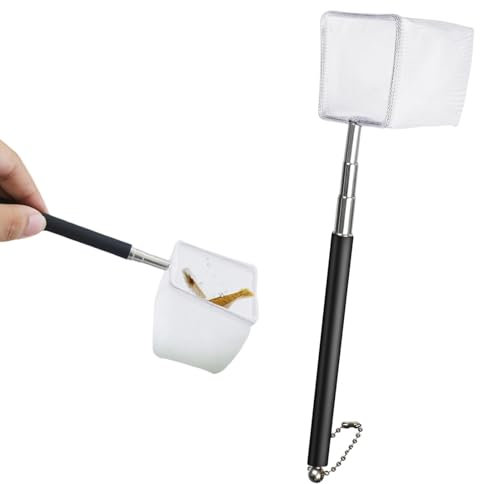 Aquarium Garnelenkescher Kaliber 5cm Aquarium Garnelennetz mit Ausziehbarem Edelstahlgriff Weiche quadratische feine Netzmaschen für Aquarien & kleine Teiche