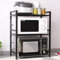 Rainbow Tree 3-Tier Microwave Oven Rack, Expandable Microwave Stand, 3 Tier Metal Kitchen Countertop Organizer Shelves, Bakers Racks for Kitchens Black