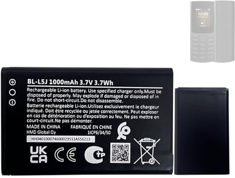 HIGHAKKU Ersatzakku Batterie BL-L5J kompatibel mit NO-KIA 105 (2023) TA-1557 Handy Smartphone Telefon