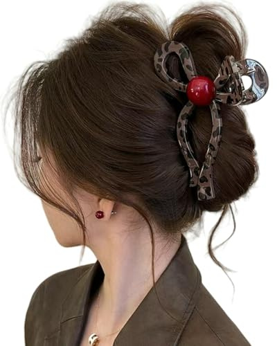 SuChengSS Haarklammern Fliege Krawatte Grabber Großer Haarnadel -haarnadel Frauen Haarnadel Haarnadelhaarzubehör-rot