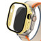 EZZON Boîtier en verre pour Apple Watch Ultra 2, 49mm, smar twatch PC, protecteur d'écran pare-chocs, couverture trempée, accessoires de bande série iwatch(Yellow 16,Ultra 49mm)