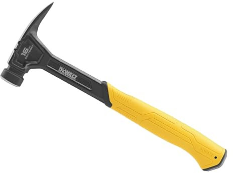 Dewalt Martillo de cara lisa Rip Claw de 454 g, construcción de acero de una pieza y eje de acero grueso tratado térmicamente para una durabilidad completa en el lugar de trabajo