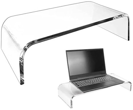 Tiajingzi Acrylic Monitor Stand, Clear Acrylic Laptop Stand, Computer Desk Organizer Shelf, Clear Desktop Computer Riser, SturdyAcrylic Desk Support for Home Use, Keyboard and Storage