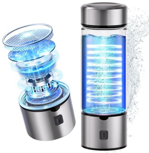 IUHFSIFS New Upgrade Hydrogen Water Bottle Generator 【 Double Super Hydrogen Content 3000PPB】 Hydro Water Bottle 【0 Chlorine & 0 Ozone & 0 Heavy Metals】 420ML 2 Brush